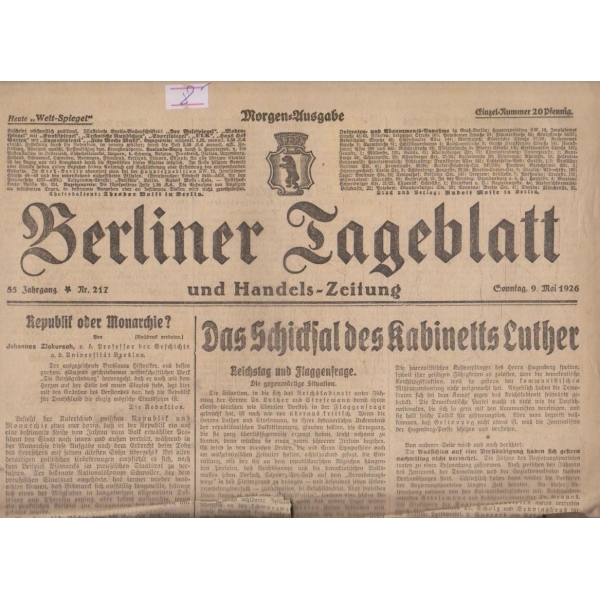 Berliner tageblatt №217/1926