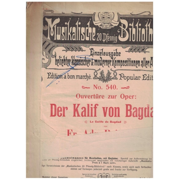 Ouverture zur oper: Der Kalif von Bagdad