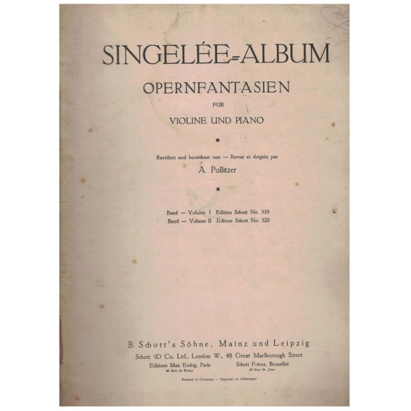 Opernfantasien fur violine und piano