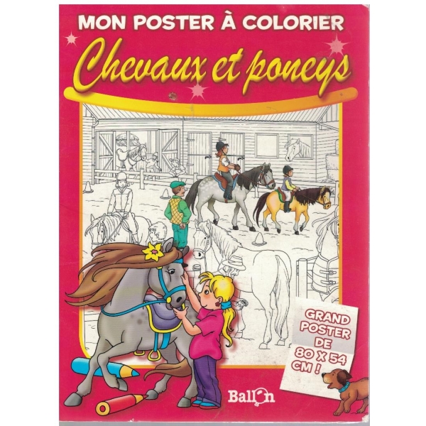 Mon poster a colorier Chevaux et poneys