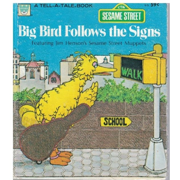 Big bird follows the signs