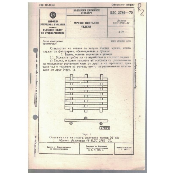 БДС 2786-70 мрежи филтърни телени