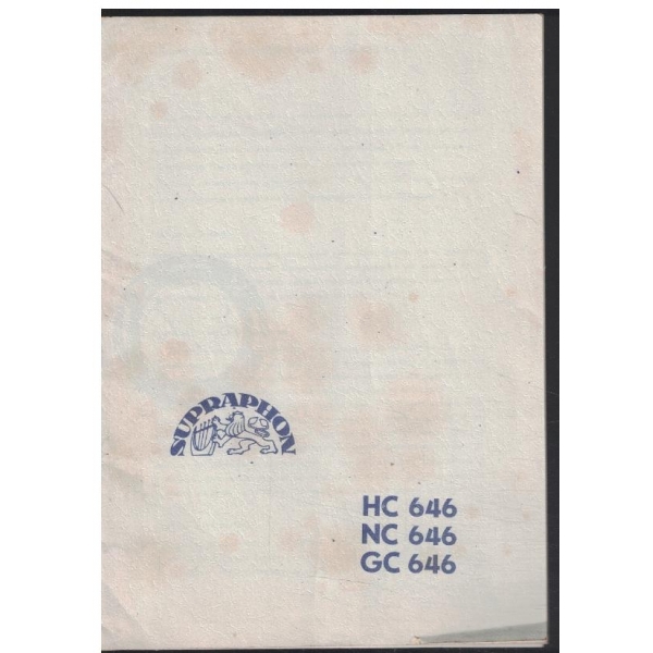 Supraphon HC 646, NC 646, GC 646