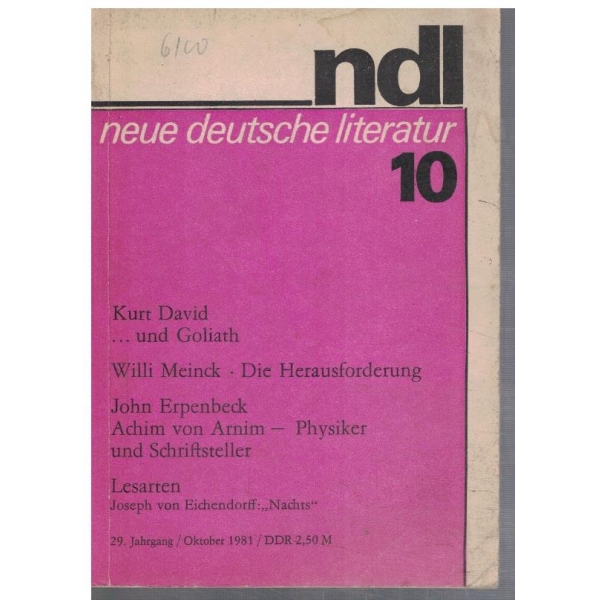 Neue deutsche literatur - 10